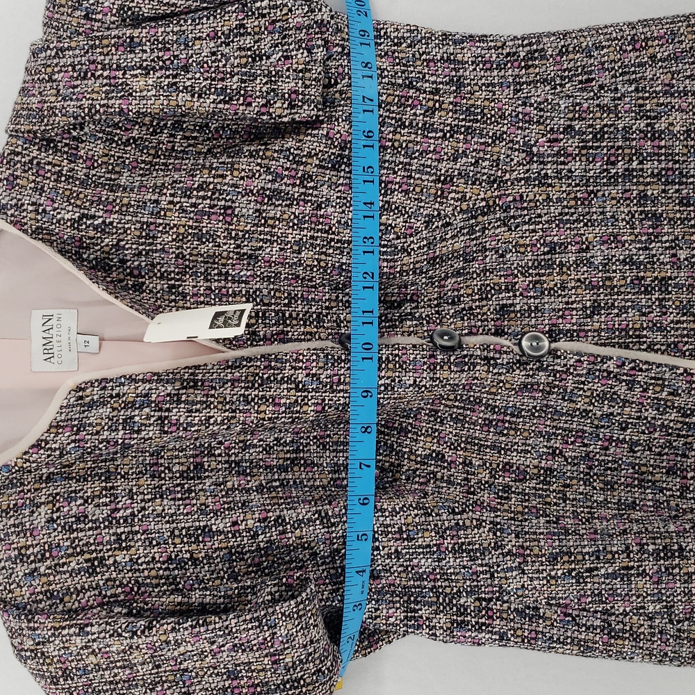 Armani Collezioni NWT 3 Button Blazer Size 12 Black Pink Multi Retail $1,125 - Picture 5 of 12